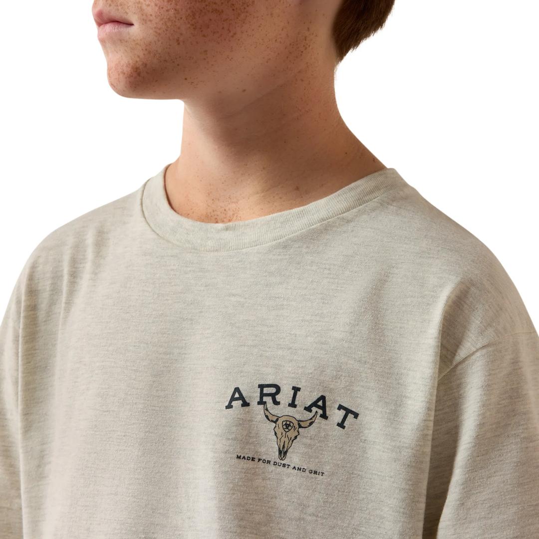 Ariat Youth Boy's Bandana Bandit Oatmeal Heather T-Shirt 10080585 detail02
