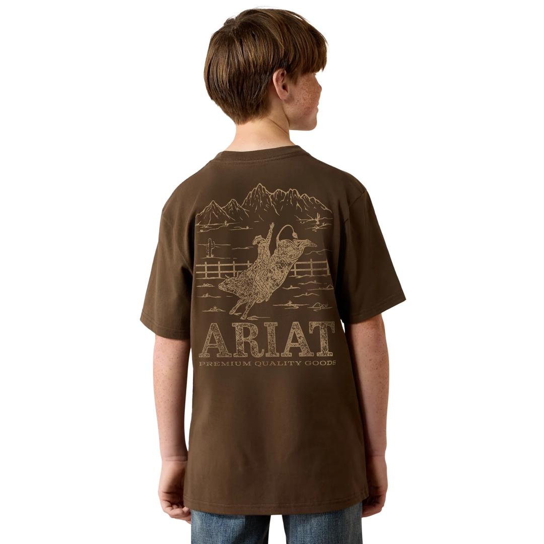 Ariat Youth Boy's Mountain Bull Turkish Coffee T-Shirt 10080632 back