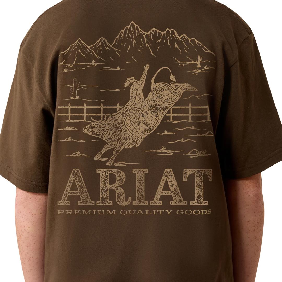 Ariat Youth Boy's Mountain Bull Turkish Coffee T-Shirt 10080632 detail01