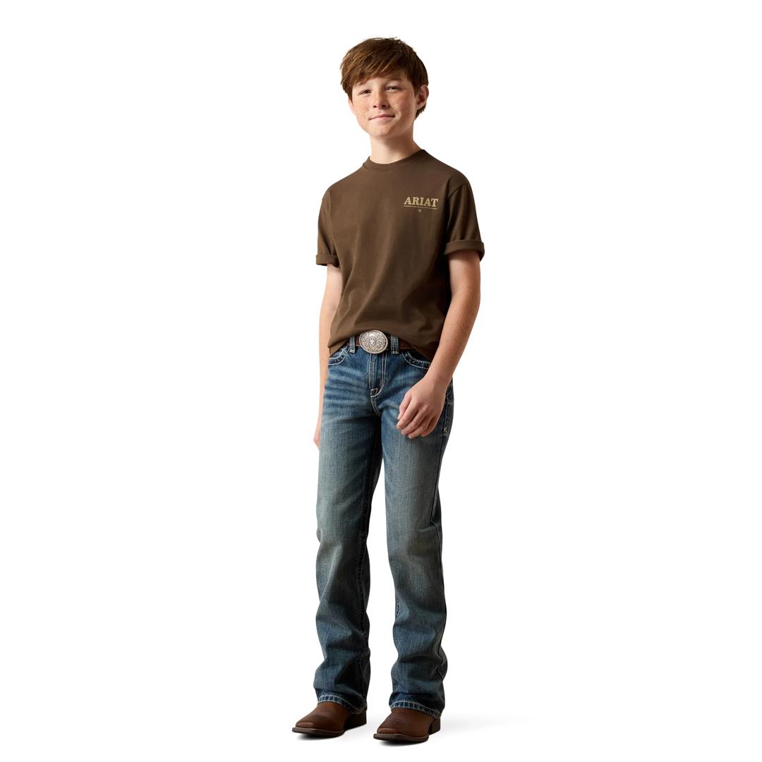Ariat Youth Boy's Mountain Bull Turkish Coffee T-Shirt 10080632 full