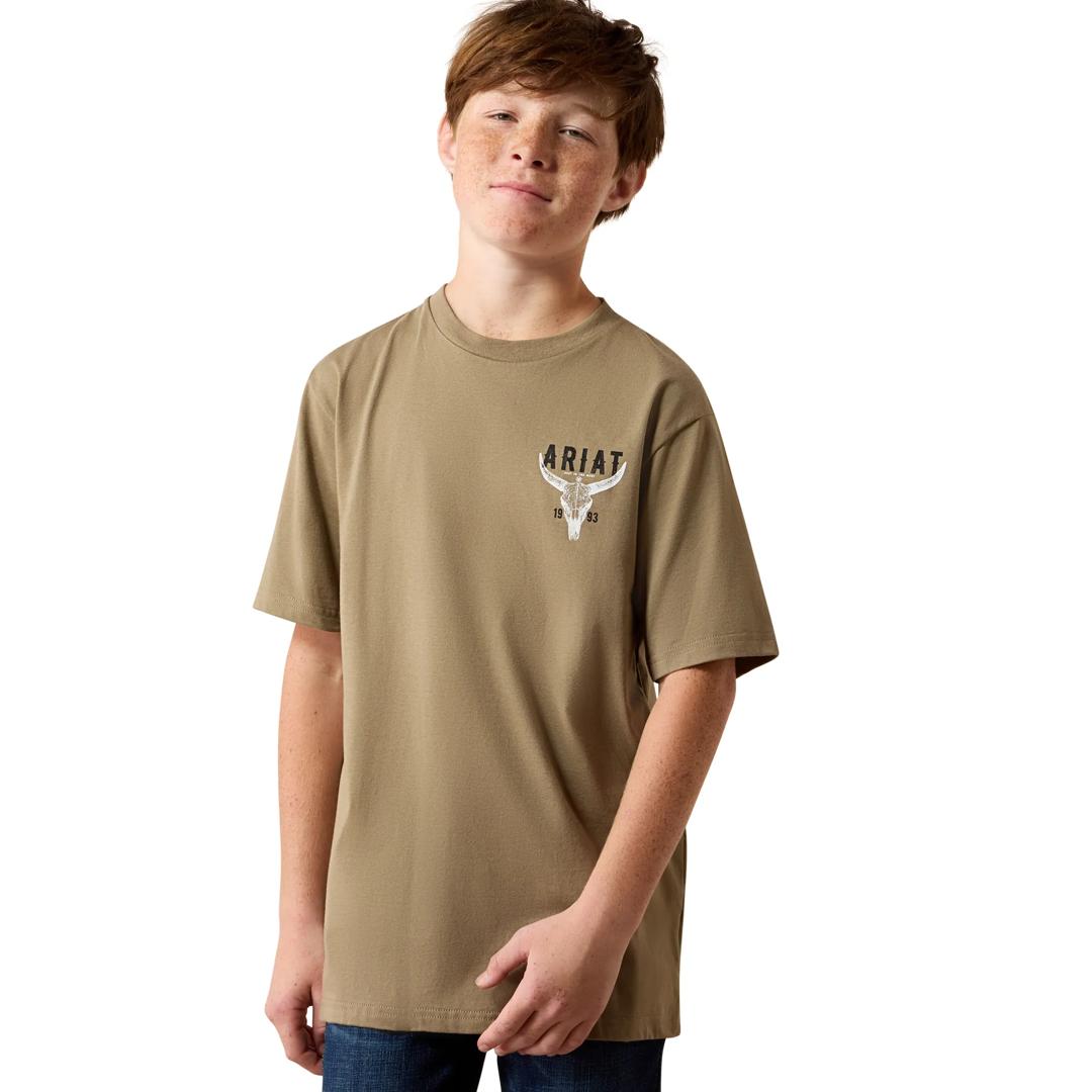 Ariat Youth Boy's Best Longhorn Fallen Rock T-Shirt 10080707 front