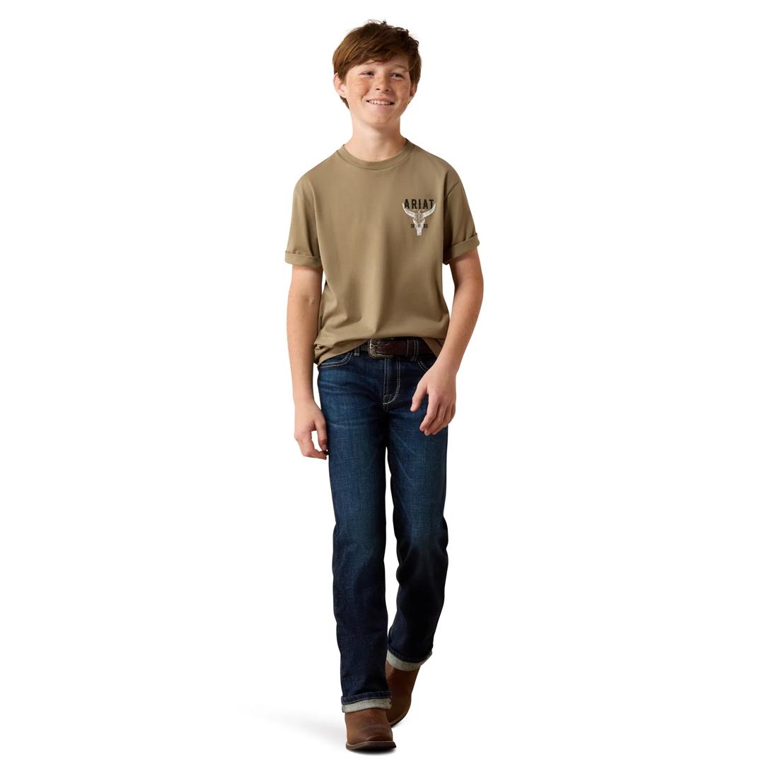 Ariat Youth Boy's Best Longhorn Fallen Rock T-Shirt 10080707 full