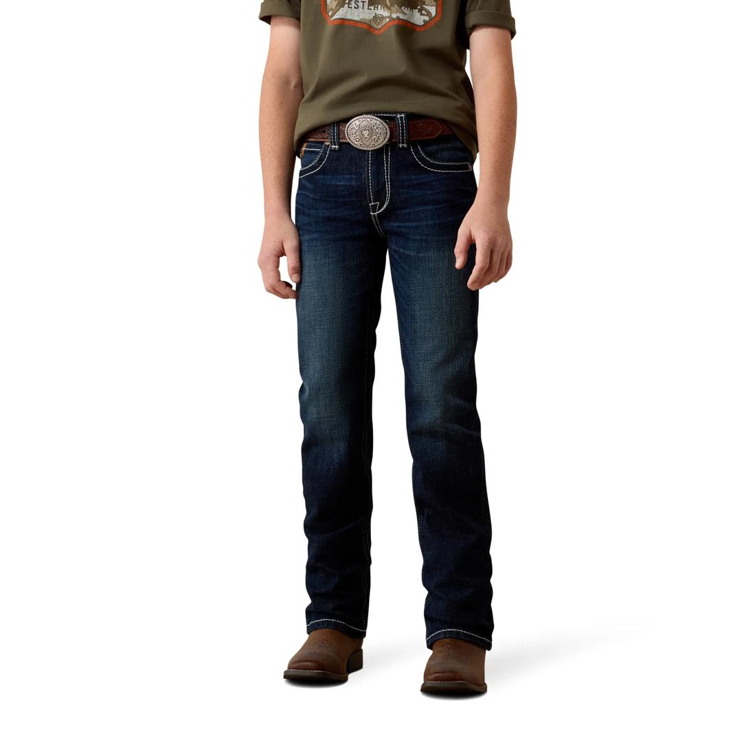Ariat Youth Boy's B5 Slim Kenneth Mineral Blue Straight Leg Jeans 10080818 front