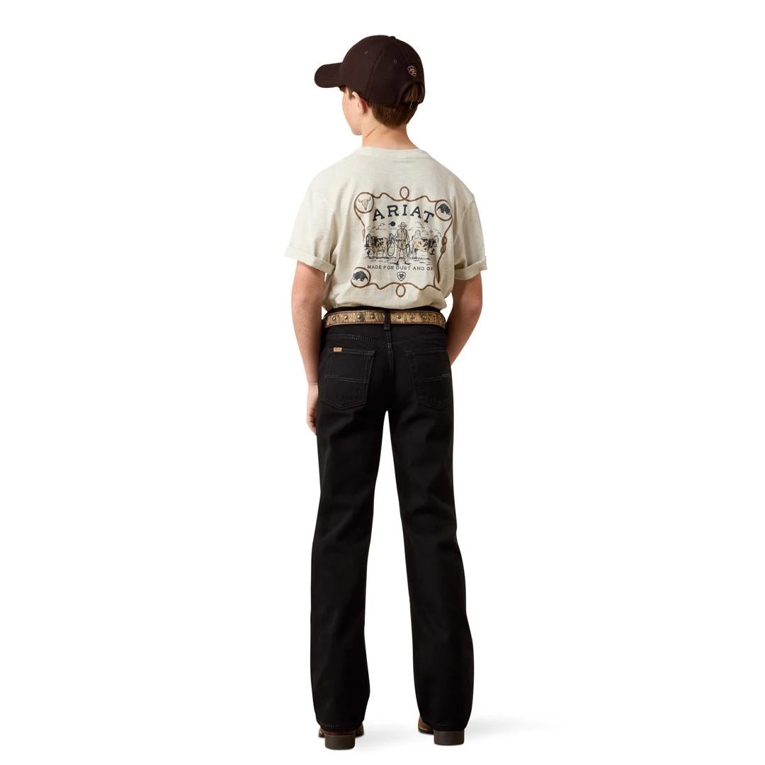 Ariat Youth Boy's B4 Relaxed Hansen Black Boot Cut Jeans 10082243 back