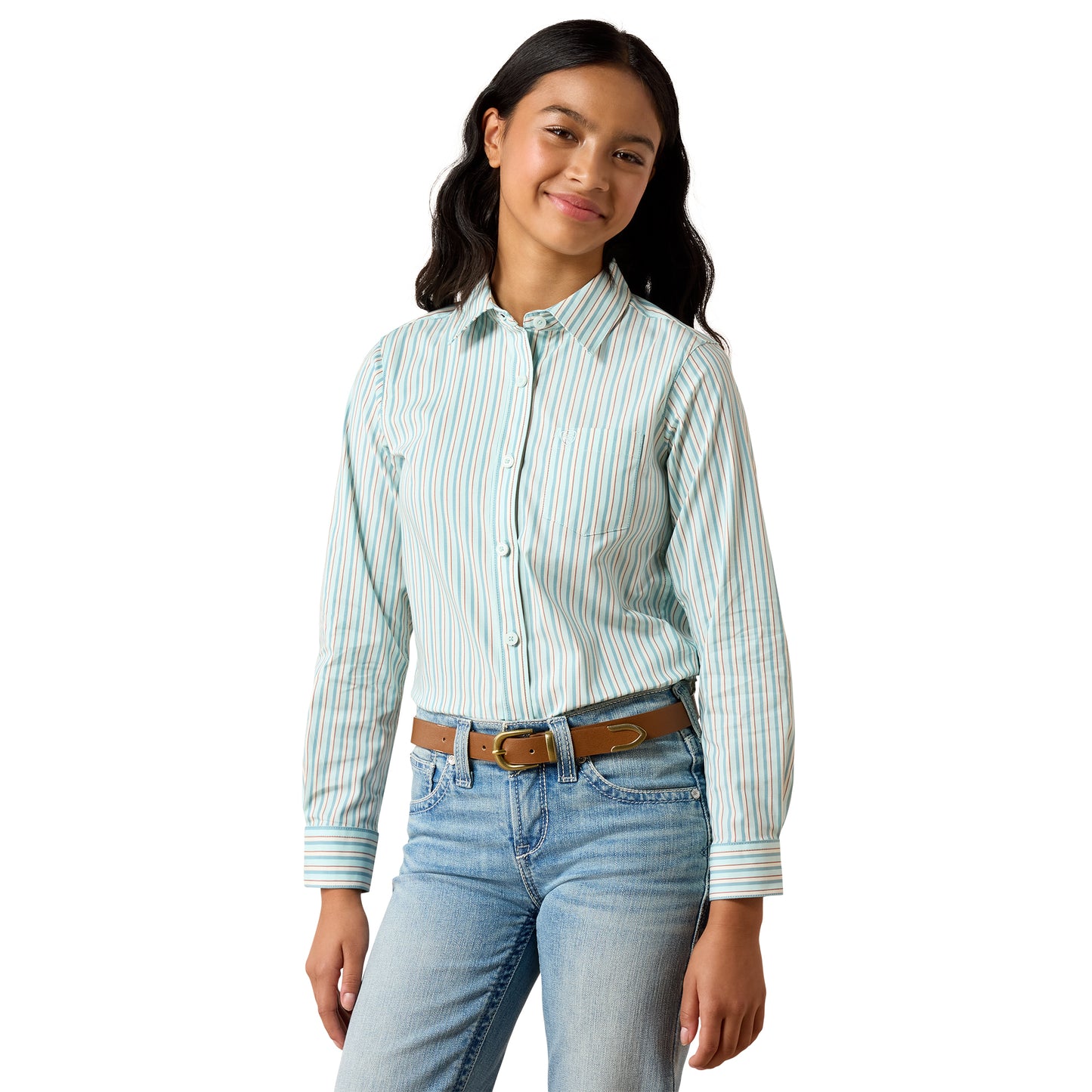 Ariat Youth Girl's Team Kirby Aquaesque Shirt 10079546