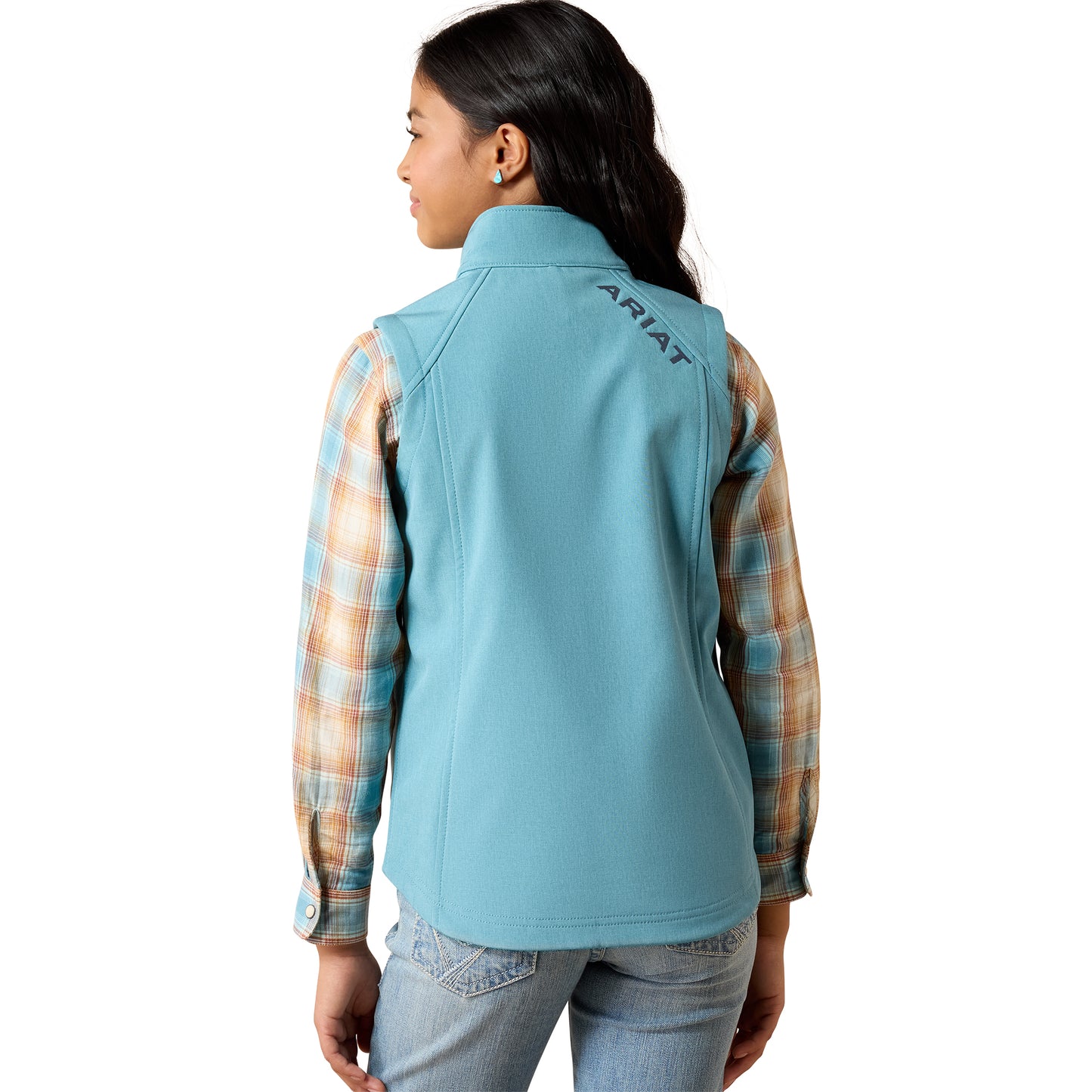 Ariat Youth Girl's Logo Softshell Adriatic Blue Vest 10079562