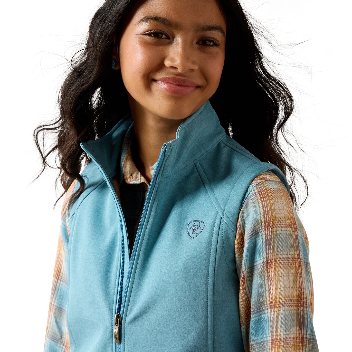 Ariat Youth Girl's Logo Softshell Adriatic Blue Vest 10079562