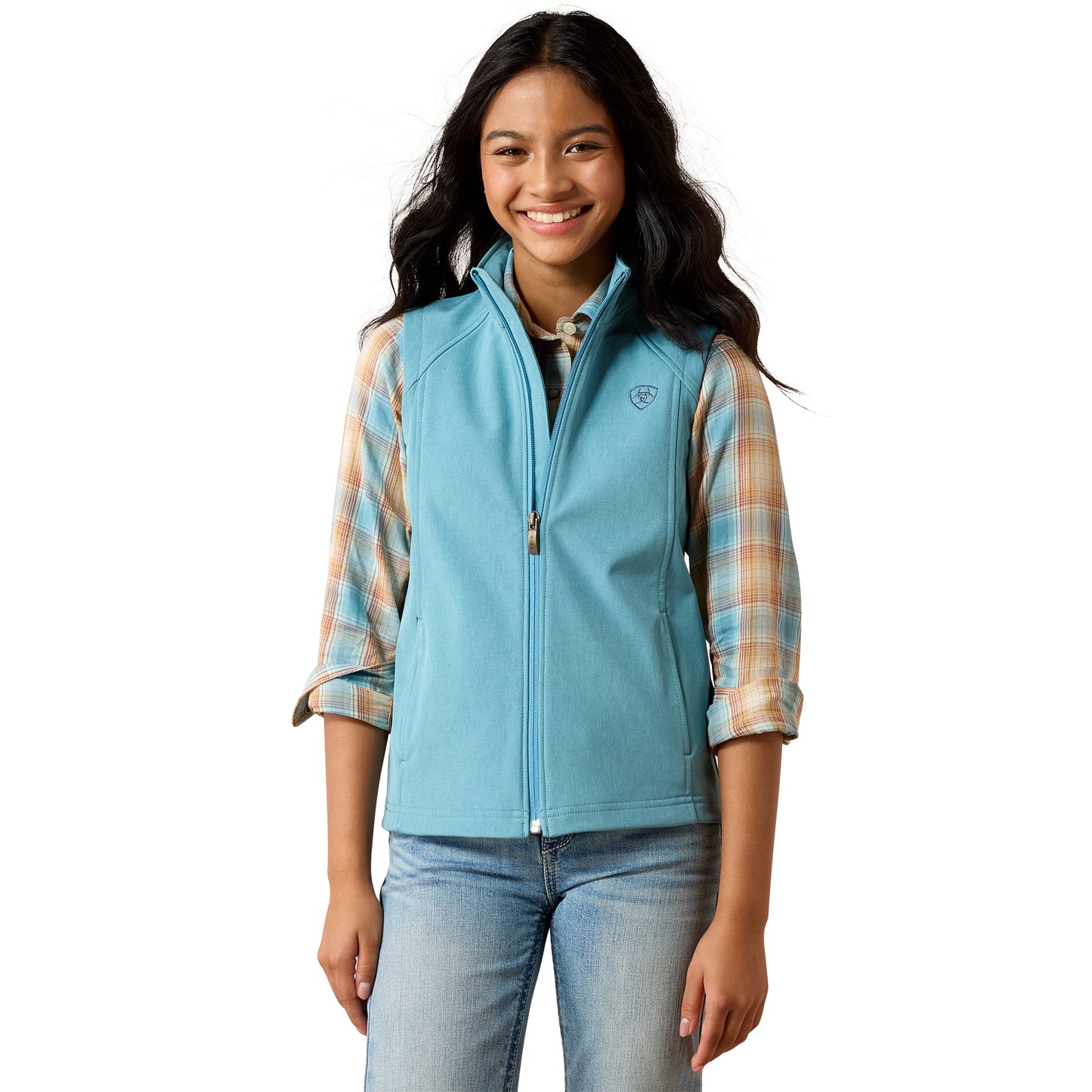 Ariat Youth Girl's Logo Softshell Adriatic Blue Vest 10079562