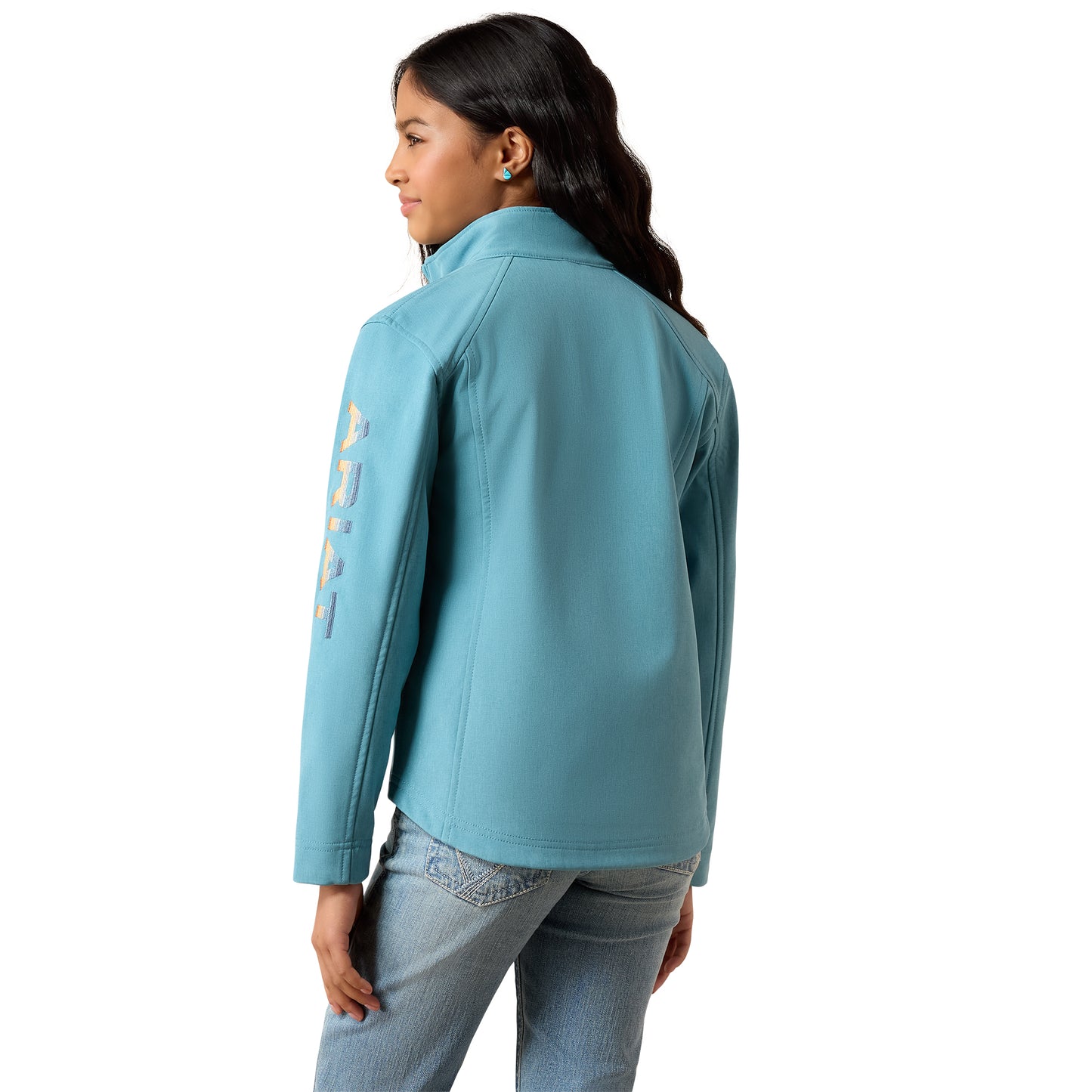 Ariat Youth Girl's Logo Adriatic Blue Softshell Jacket 10079563
