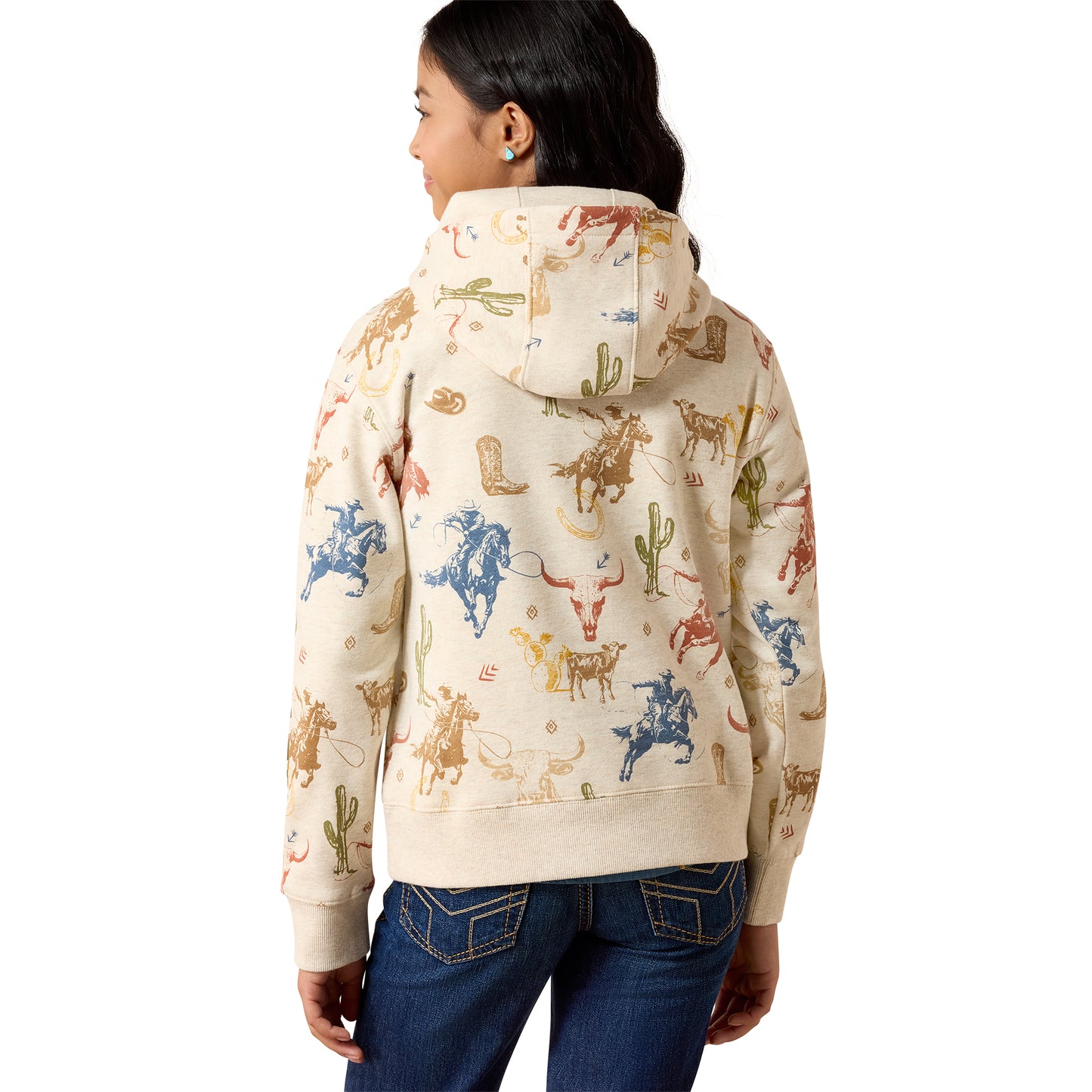 Ariat Youth Girl's Ranch Tale Desert Run Toile Hoodie 10079596