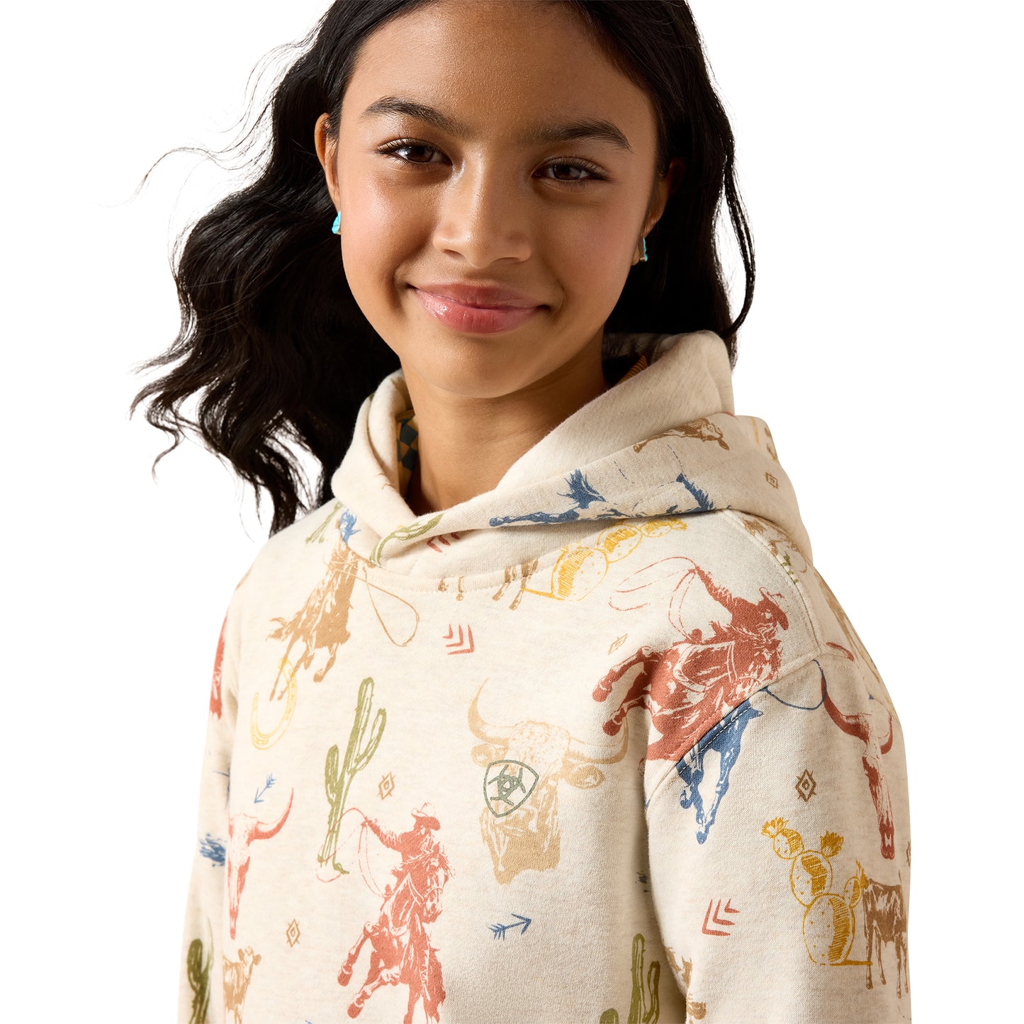 Ariat Youth Girl's Ranch Tale Desert Run Toile Hoodie 10079596