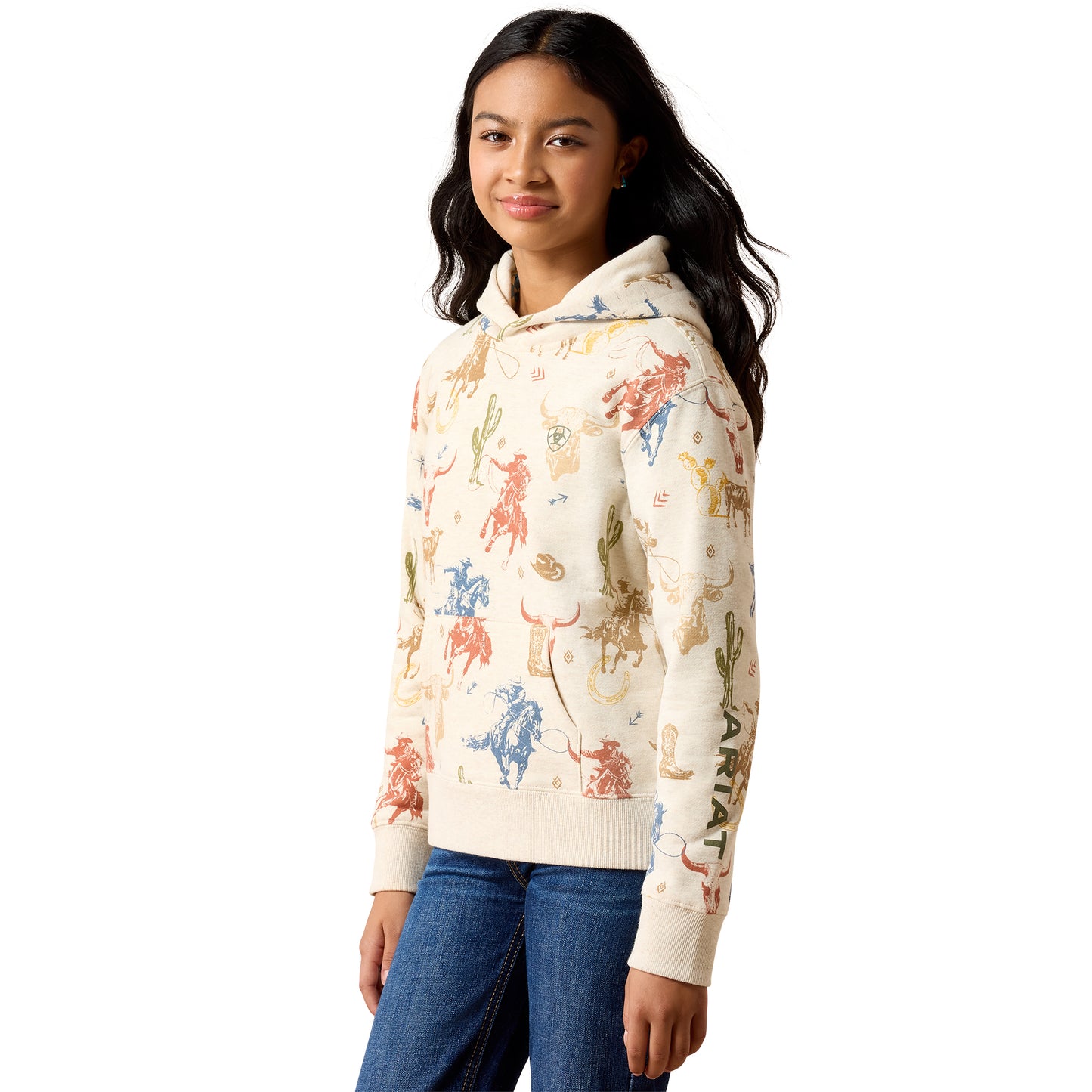 Ariat Youth Girl's Ranch Tale Desert Run Toile Hoodie 10079596