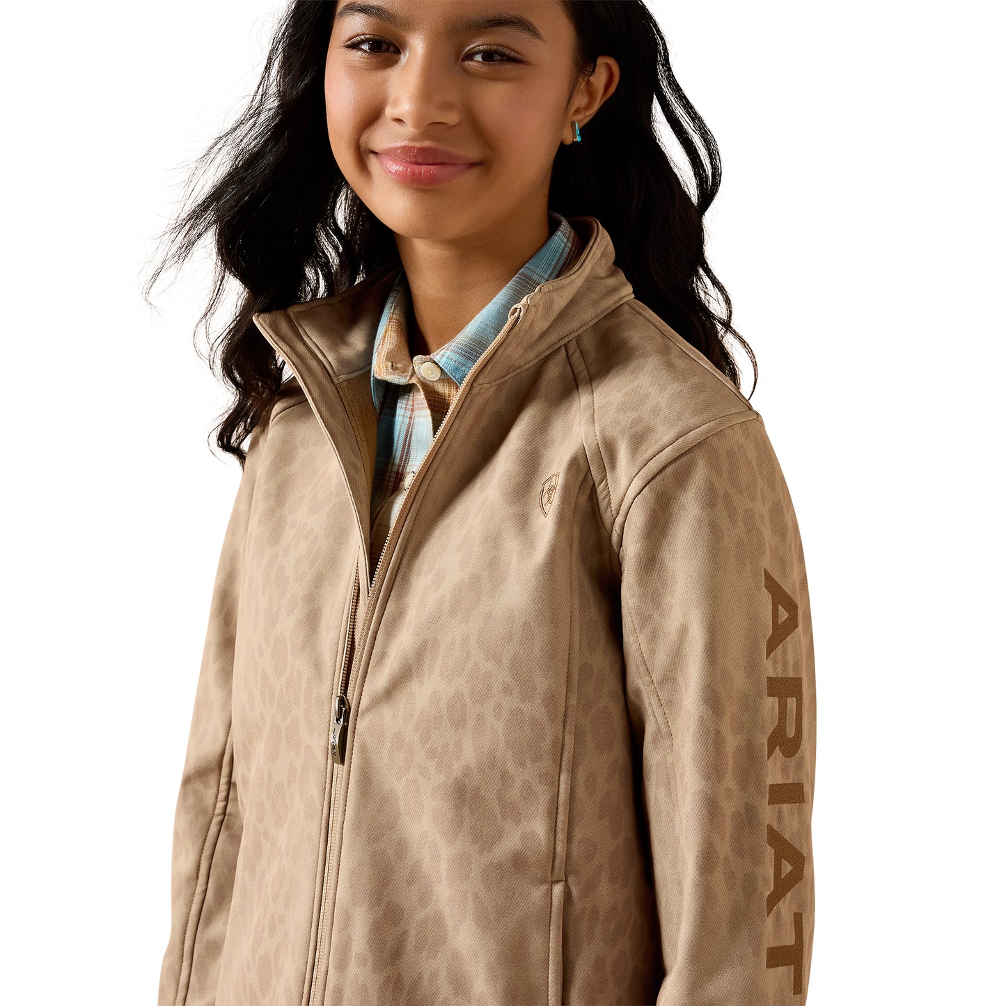 Ariat Youth Girl's Logo Faded Leopard Softshell Jacket 10079821
