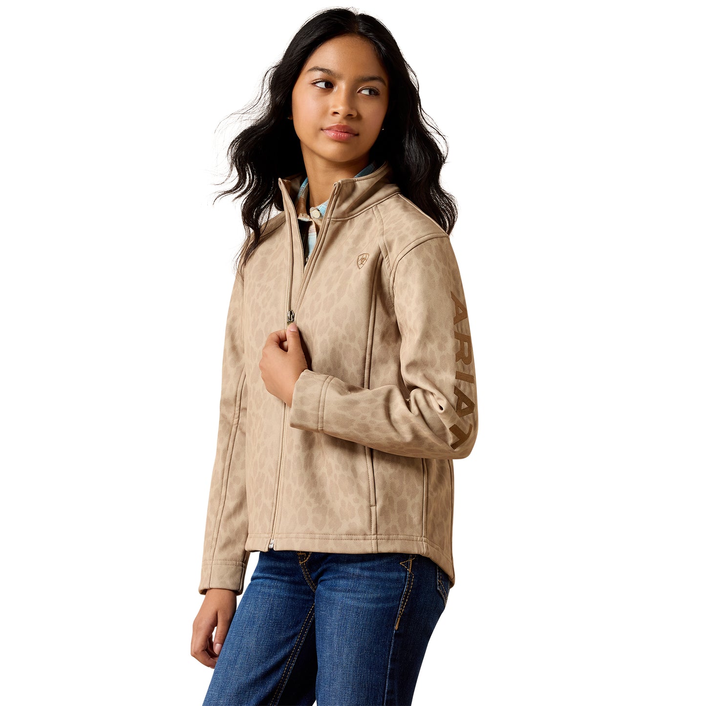 Ariat Youth Girl's Logo Faded Leopard Softshell Jacket 10079821