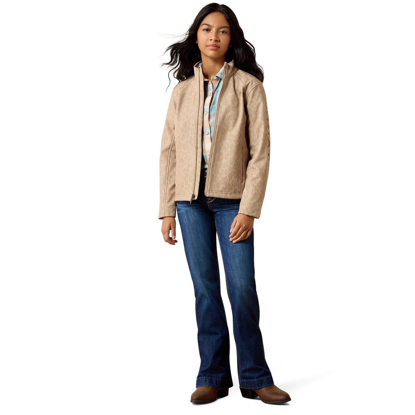 Ariat Youth Girl's Logo Faded Leopard Softshell Jacket 10079821
