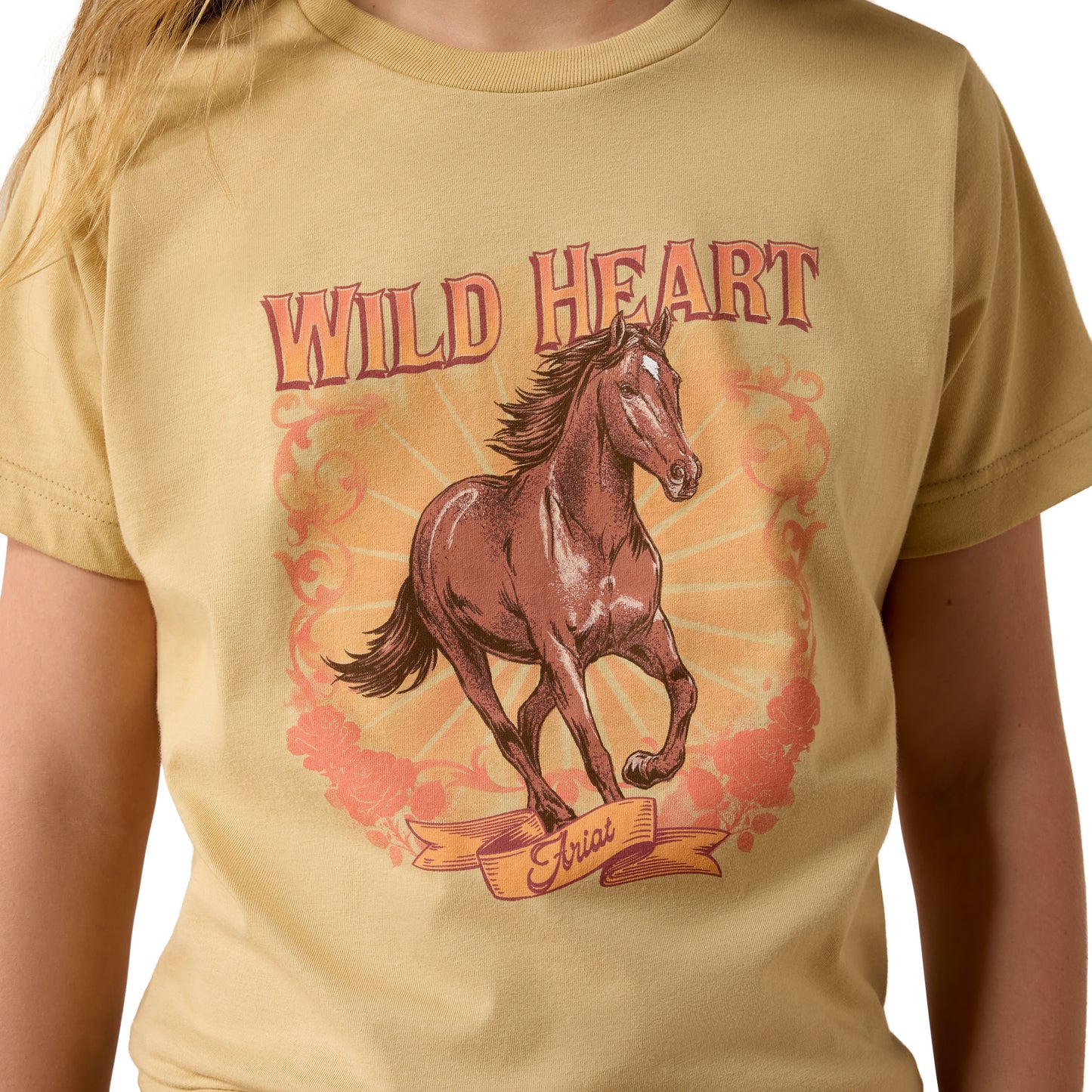 Ariat Youth Girl's Wild Heart Latte Brown T-Shirt 10082174