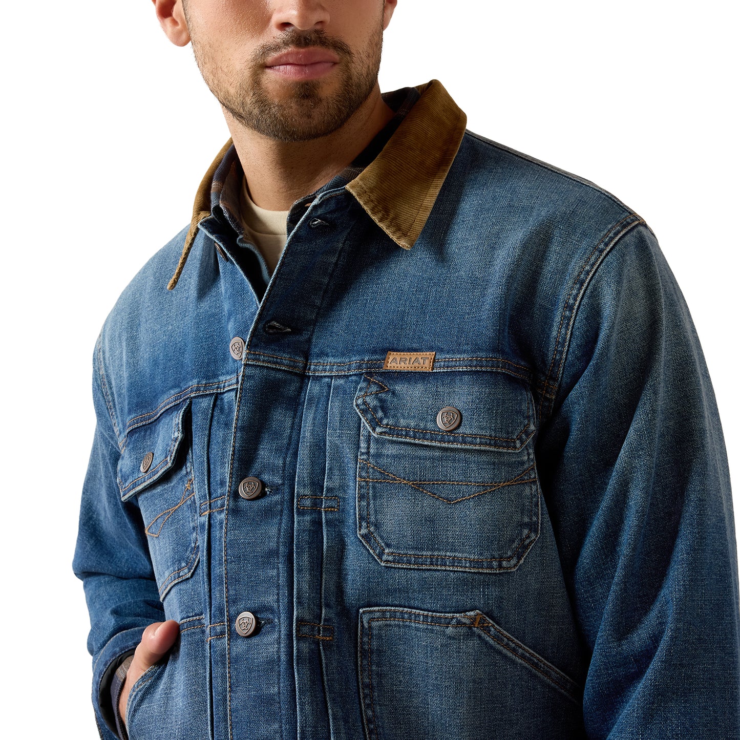 Ariat Men's Flannel Lined Nate Wash Trucker Jacket 10078964