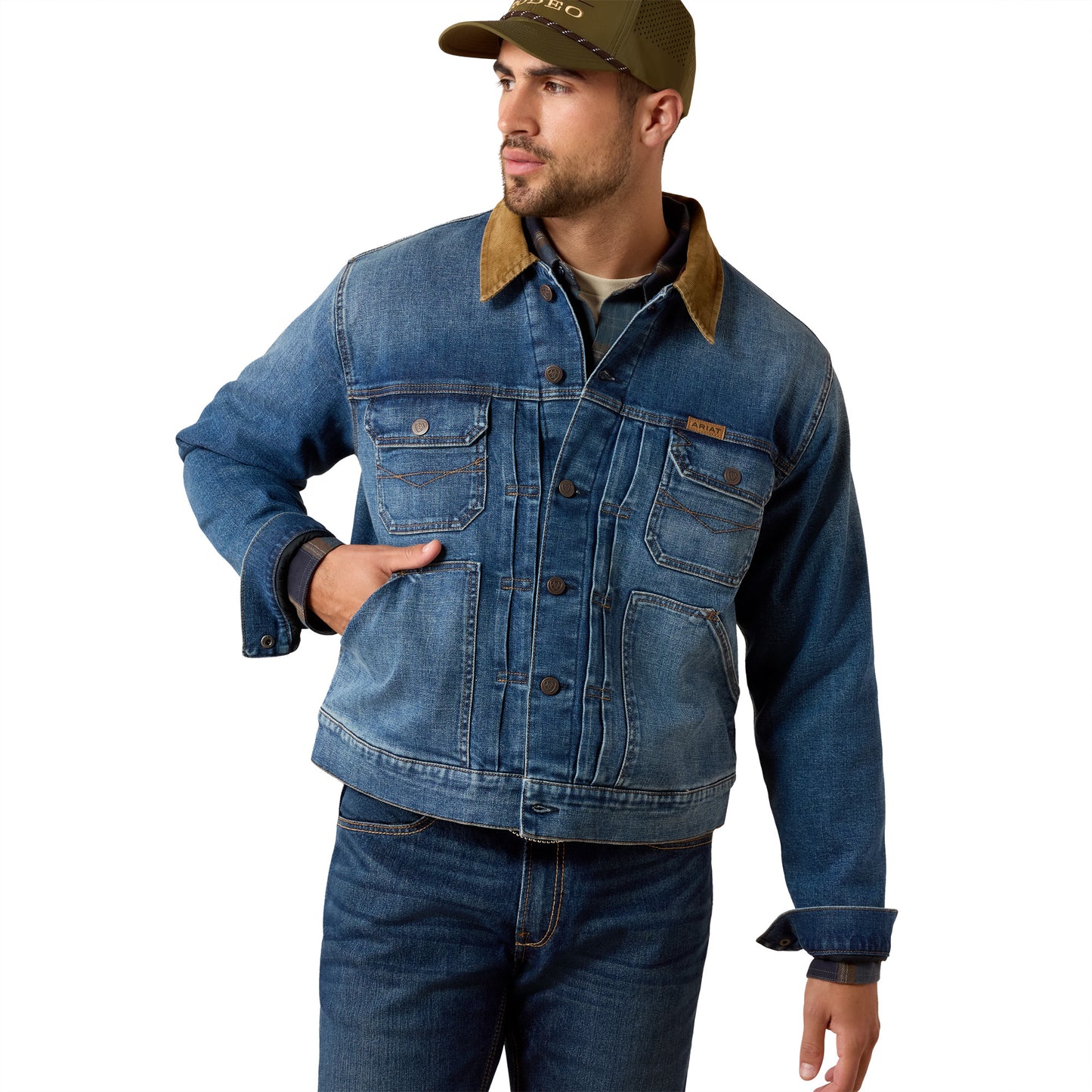 Ariat Men's Flannel Lined Nate Wash Trucker Jacket 10078964