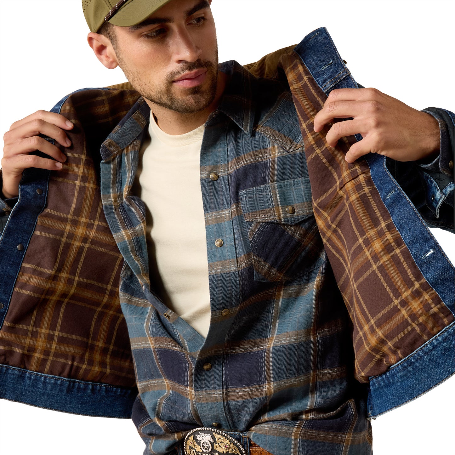 Ariat Men's Flannel Lined Nate Wash Trucker Jacket 10078964