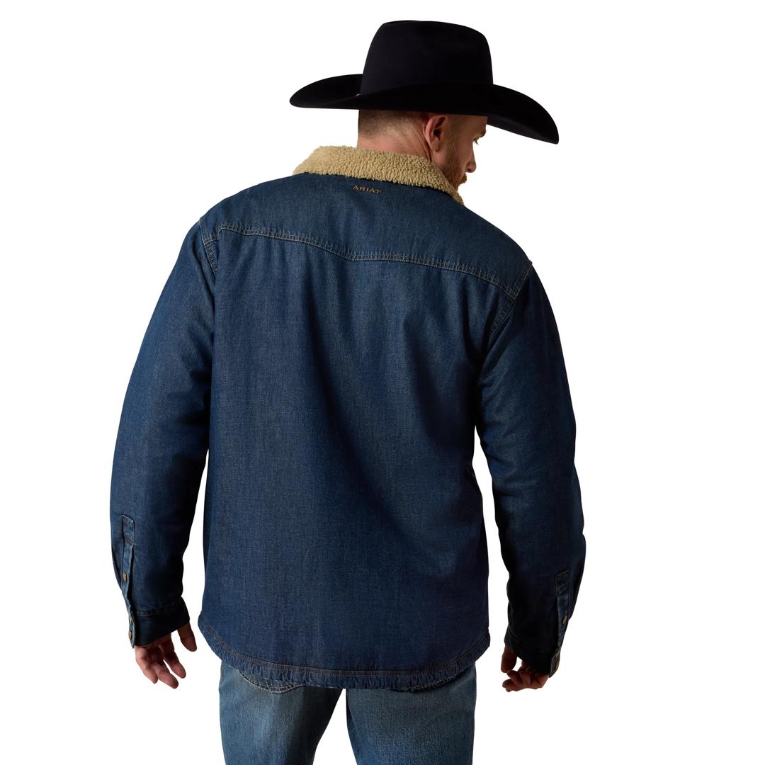 Ariat Men's Stewart Sherpa Lined Denim Shirt Jacket 10079001 back