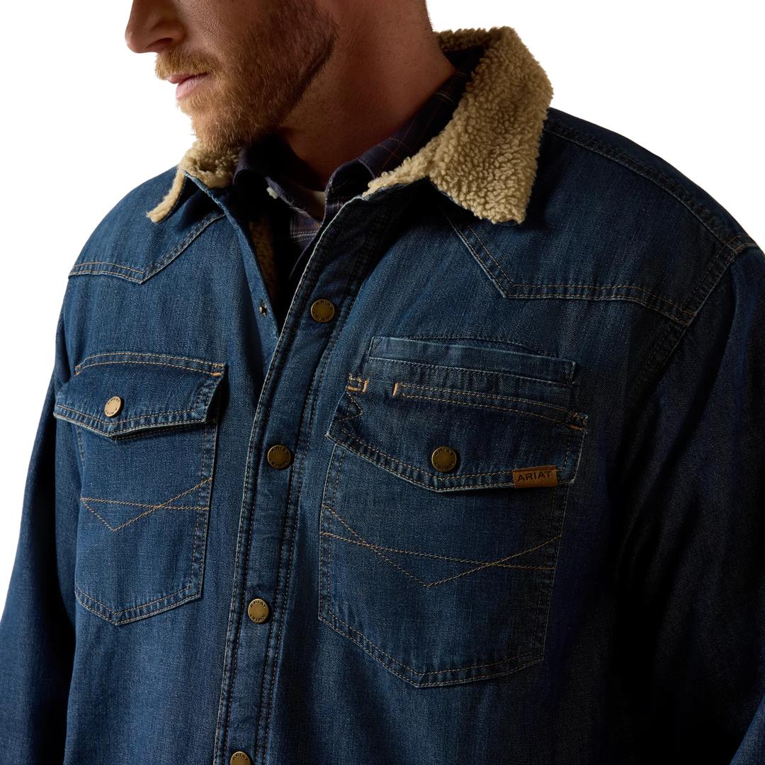 Ariat Men's Stewart Sherpa Lined Denim Shirt Jacket 10079001 detail01