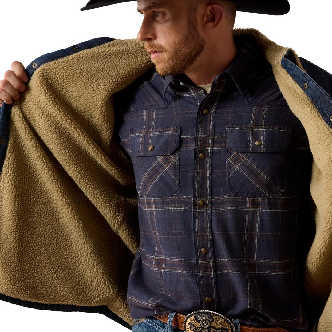 Ariat Men's Stewart Sherpa Lined Denim Shirt Jacket 10079001 detail02