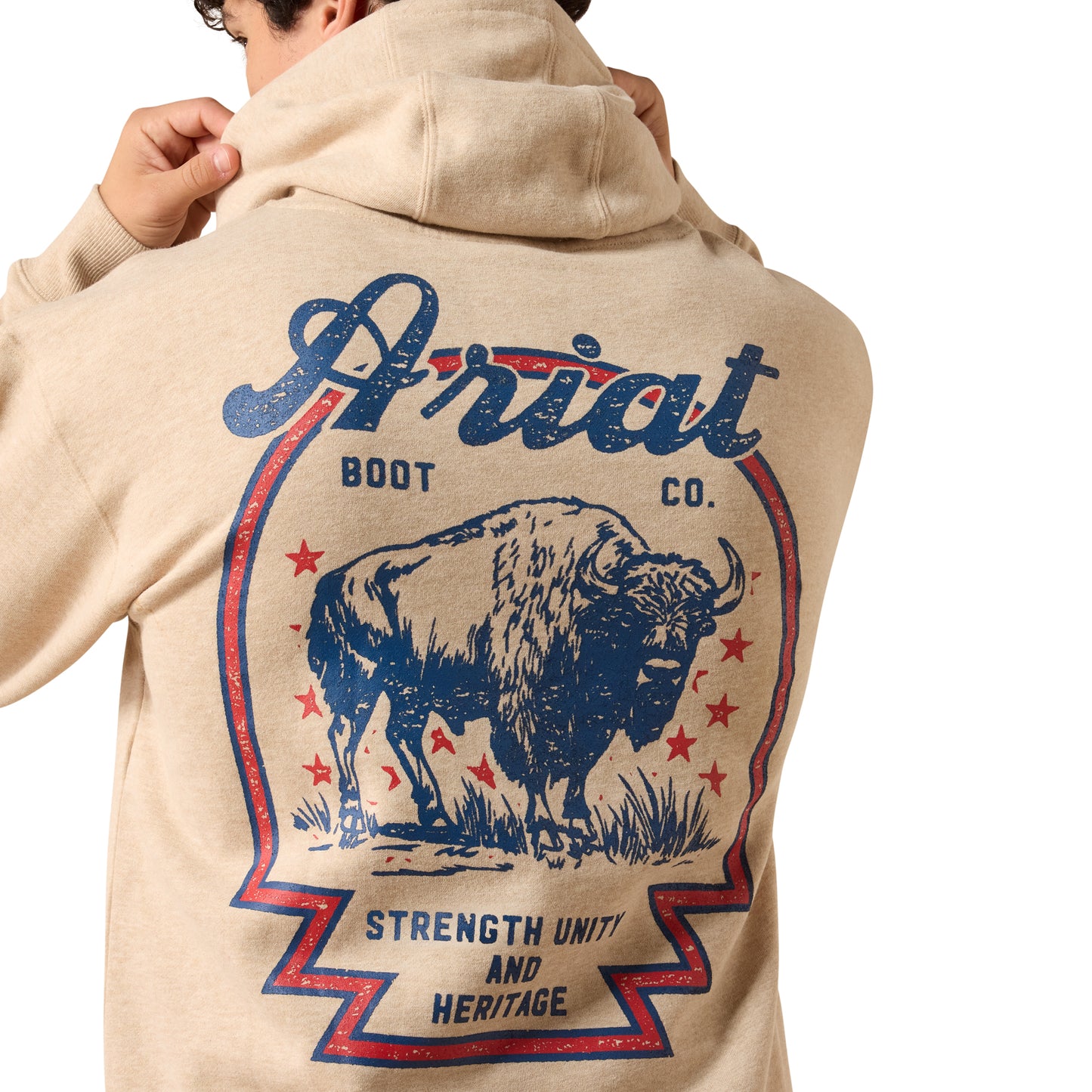 Ariat Men's Bison Archer Oatmeal Hoodie 10079249