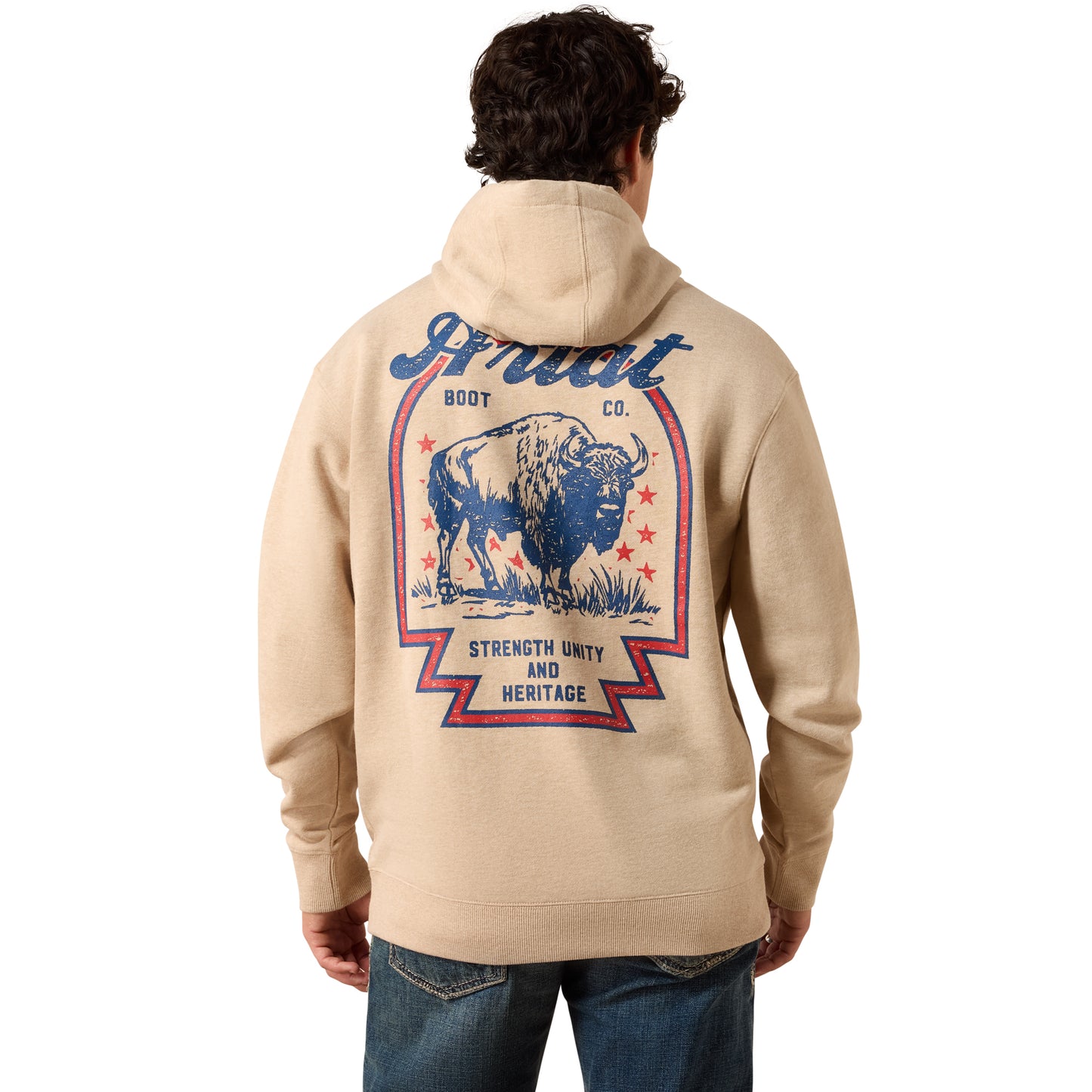 Ariat Men's Bison Archer Oatmeal Hoodie 10079249
