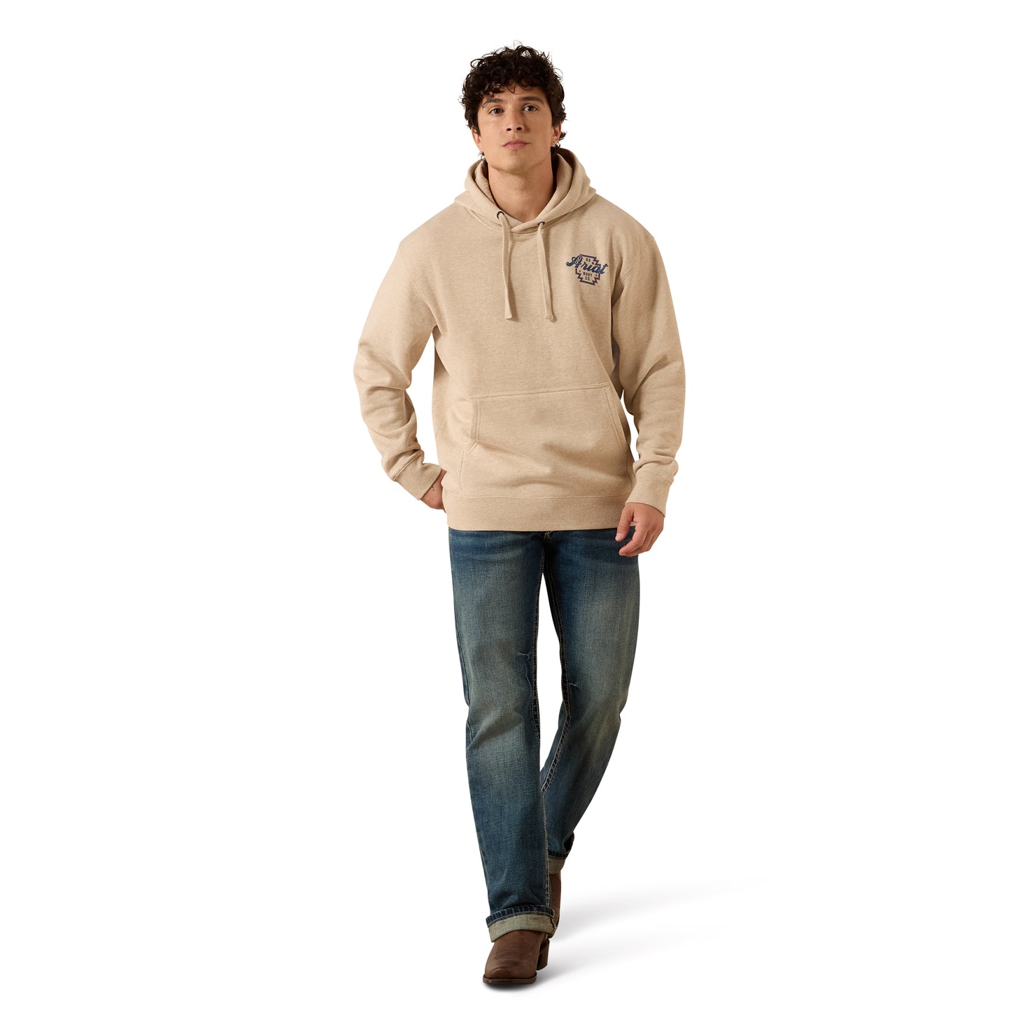 Ariat Men's Bison Archer Oatmeal Hoodie 10079249