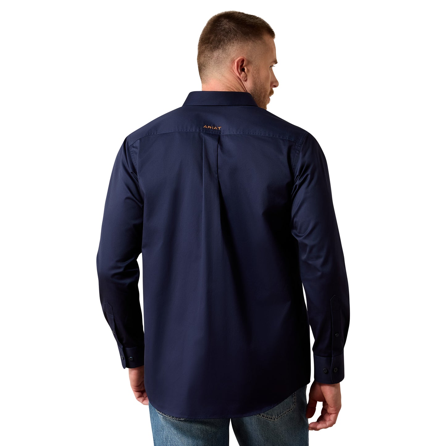 Ariat Men's Solid Twill Navy Classic Fit Button Down Shirt 10079252