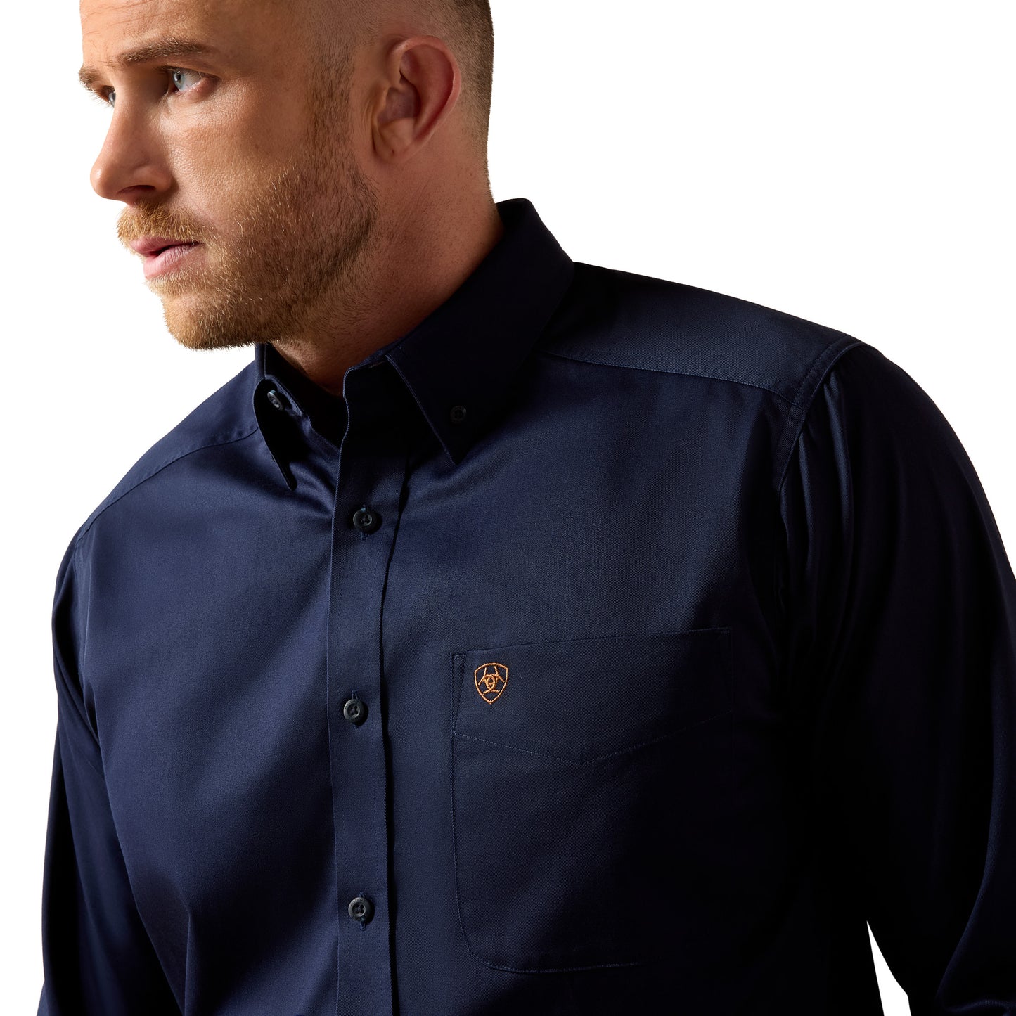 Ariat Men's Solid Twill Navy Classic Fit Button Down Shirt 10079252
