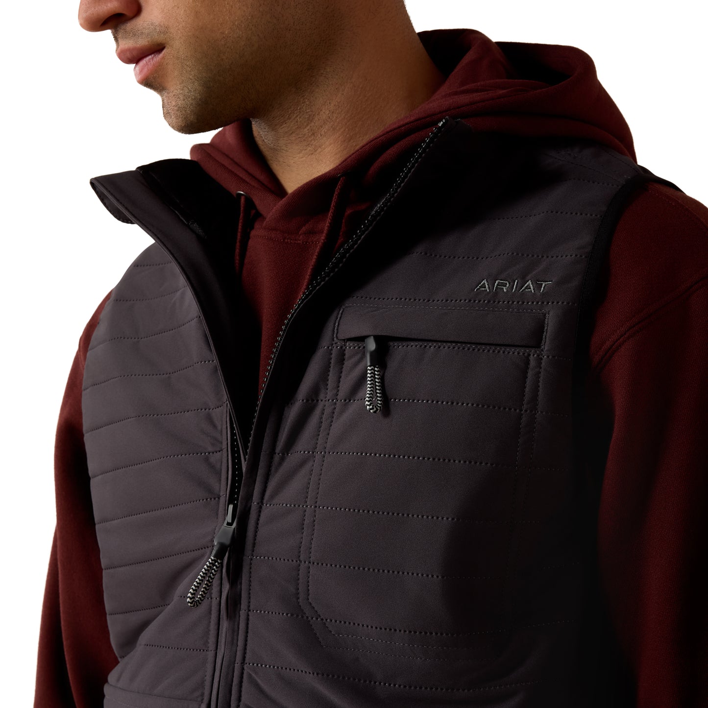 Ariat Men's Wylie Obsidian Full Zip Vest 10079256