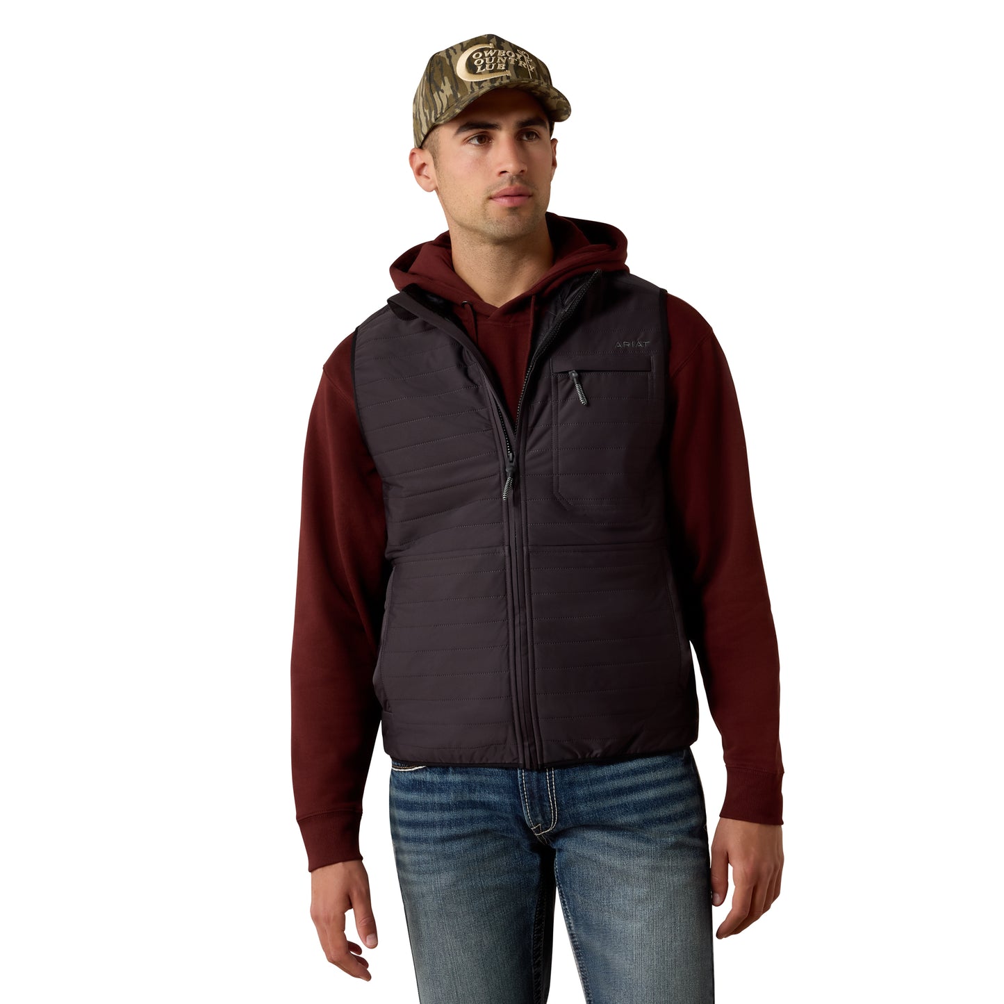 Ariat Men's Wylie Obsidian Full Zip Vest 10079256