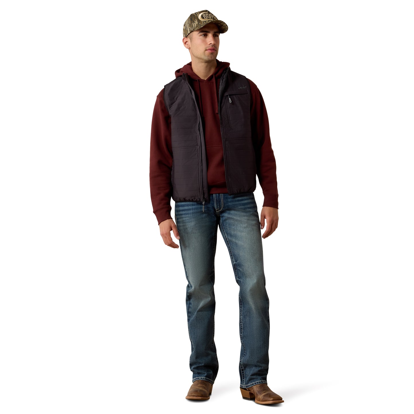Ariat Men's Wylie Obsidian Full Zip Vest 10079256