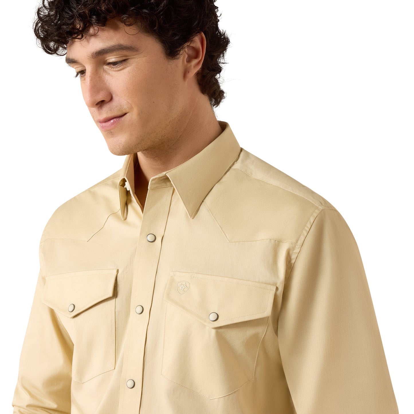 Ariat Men's Solid Twill Off White Fitted Shirt 10079262