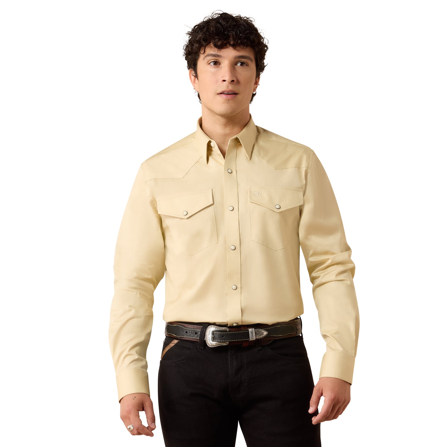 Ariat Men's Solid Twill Off White Fitted Shirt 10079262