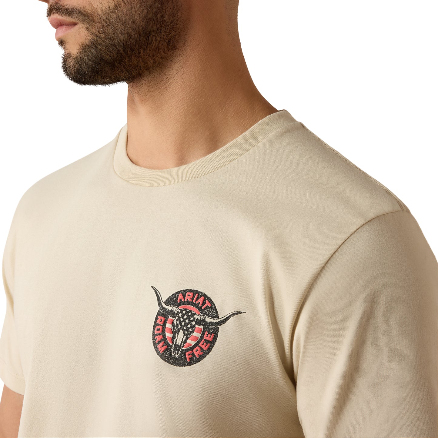 Ariat Men's Steer Freedom Natural Tan T-Shirt 10079269