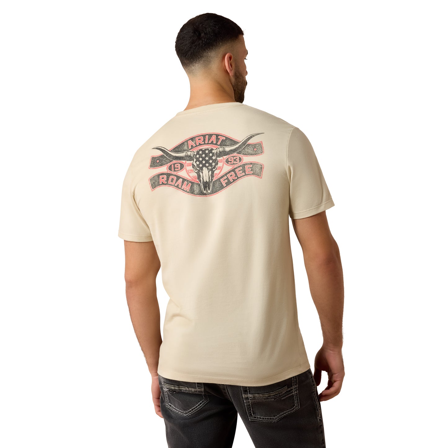 Ariat Men's Steer Freedom Natural Tan T-Shirt 10079269