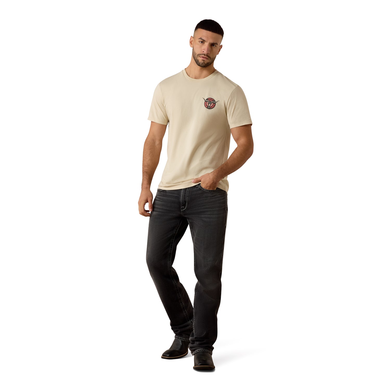 Ariat Men's Steer Freedom Natural Tan T-Shirt 10079269
