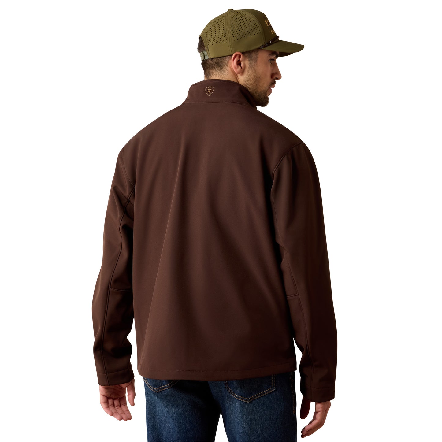 Ariat Men's Chest Logo Softshell Mole Brown Jacket 10079279