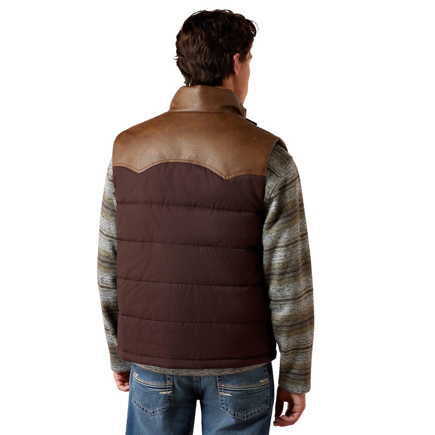 Ariat Men's Mole Brown Western Quilted Concealed Carry Vest 10079280