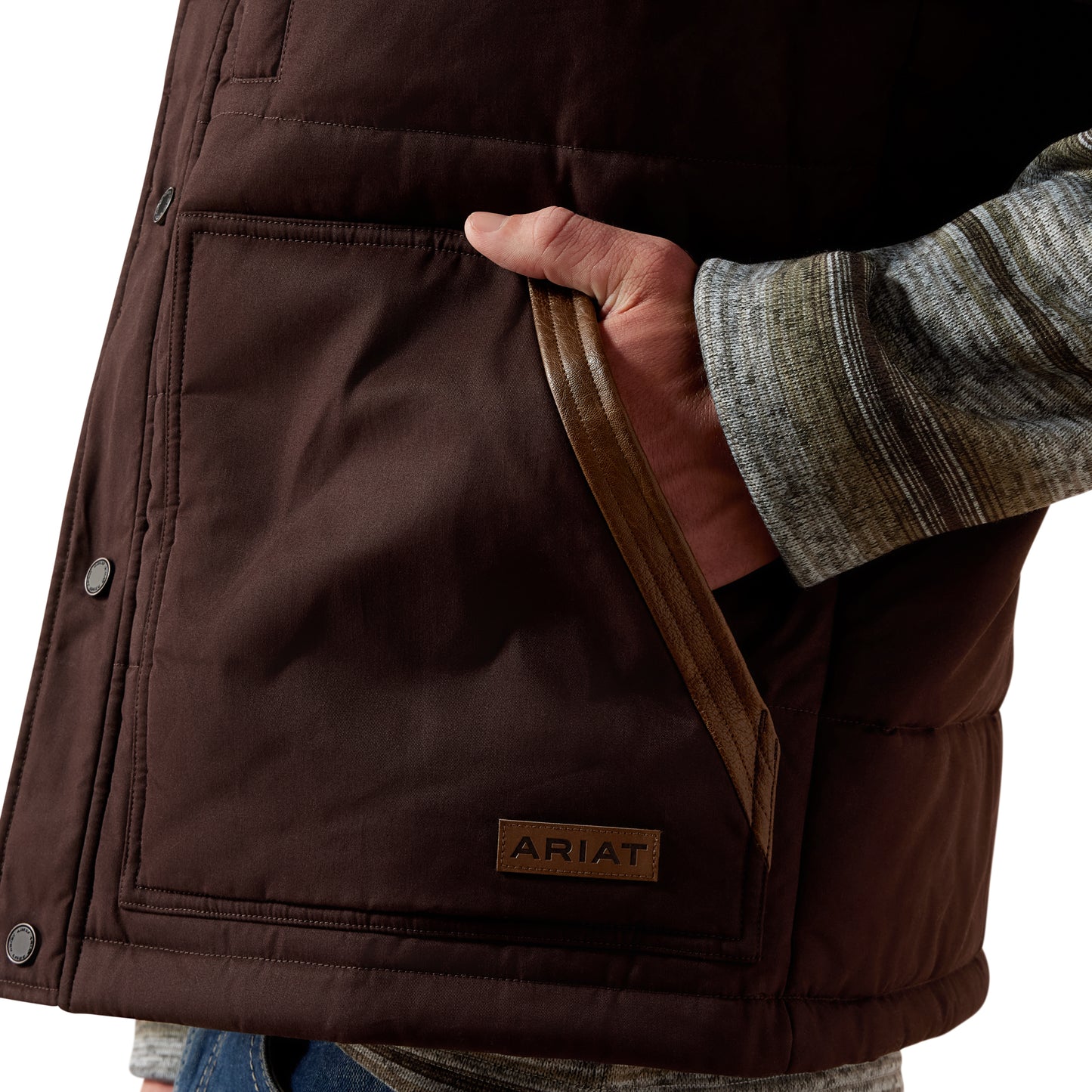Ariat Men's Mole Brown Western Quilted Concealed Carry Vest 10079280