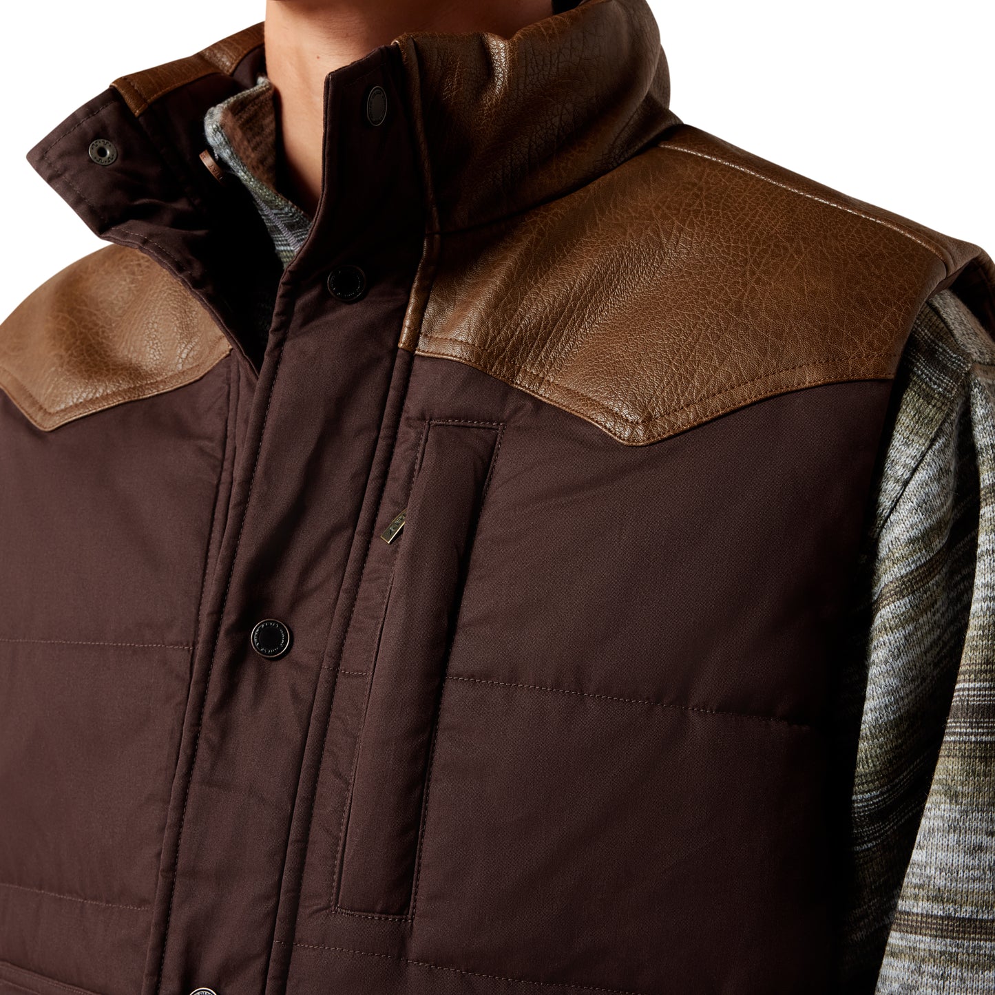 Ariat Men's Mole Brown Western Quilted Concealed Carry Vest 10079280