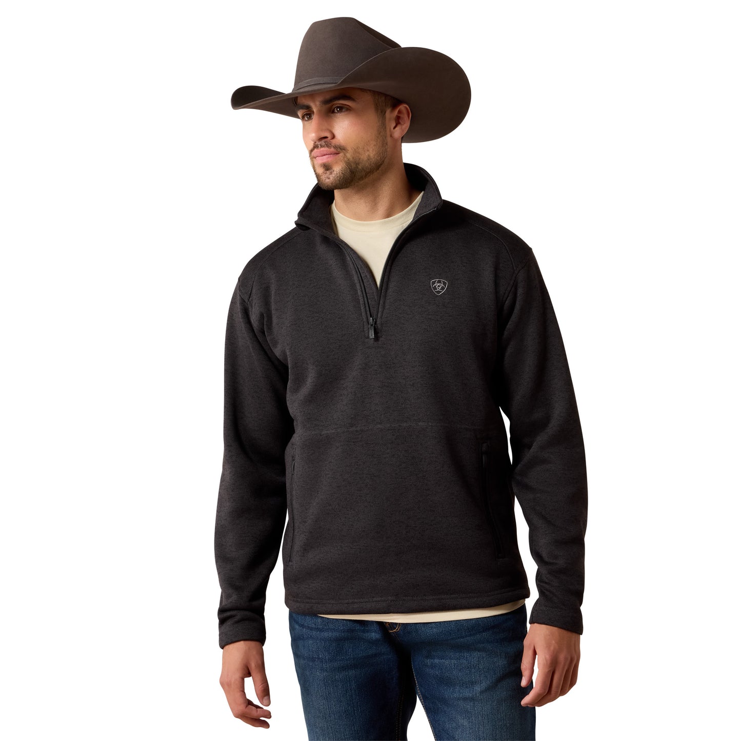 Ariat Men's Caldwell Midnight Navy 1/4 Zip Sweater 10079295