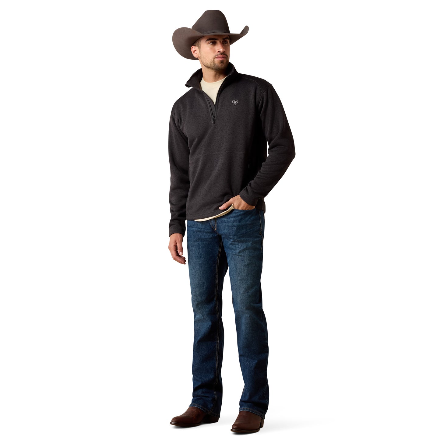 Ariat Men's Caldwell Midnight Navy 1/4 Zip Sweater 10079295
