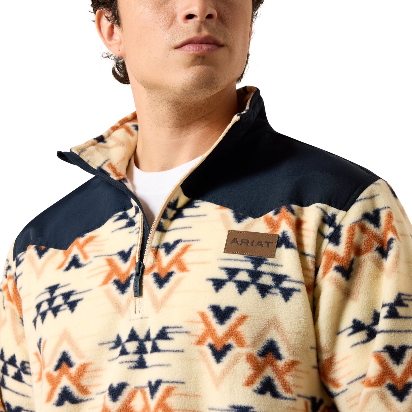 Ariat Men's Basis Oxford Tan Arrows Fleece Sweater 10079312