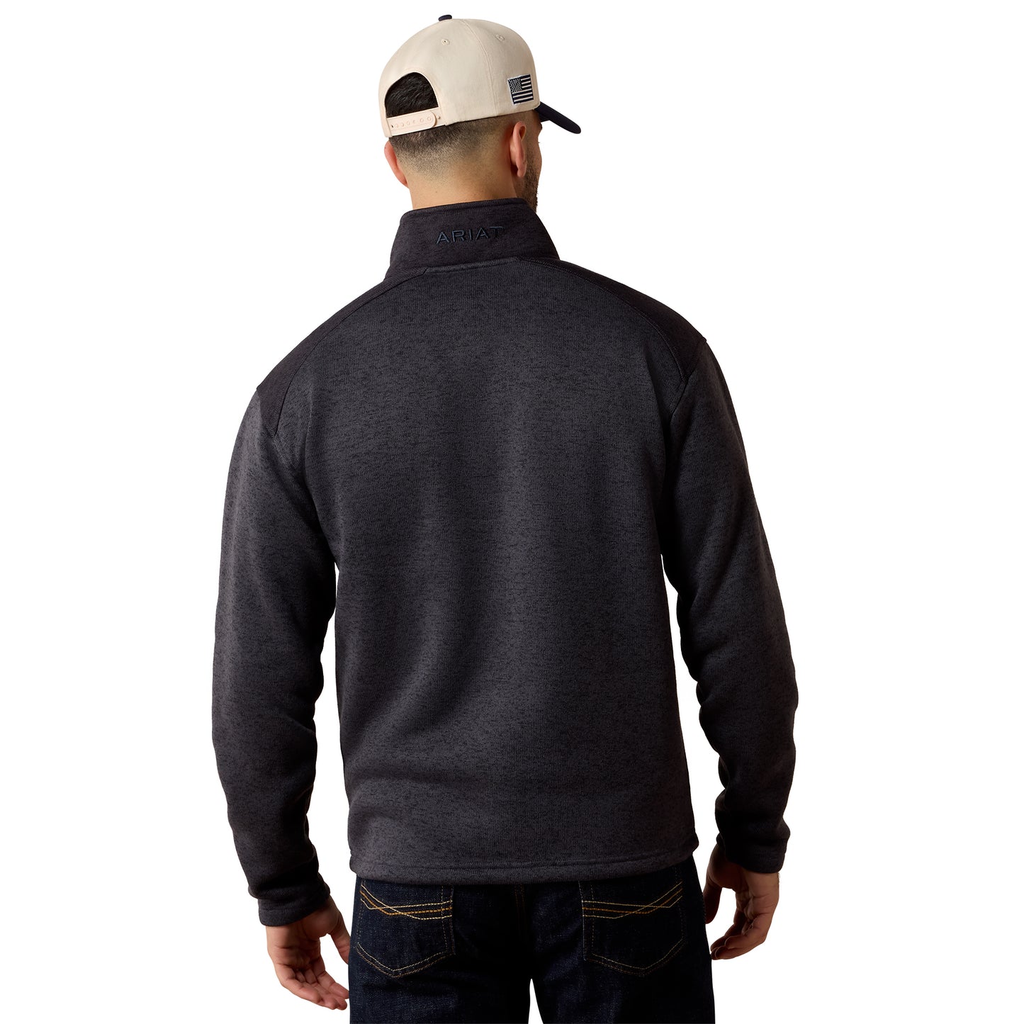 Ariat Men's Caldwell 1/4 Zip Ombre Blue/ Inkwell Sweater 10079316