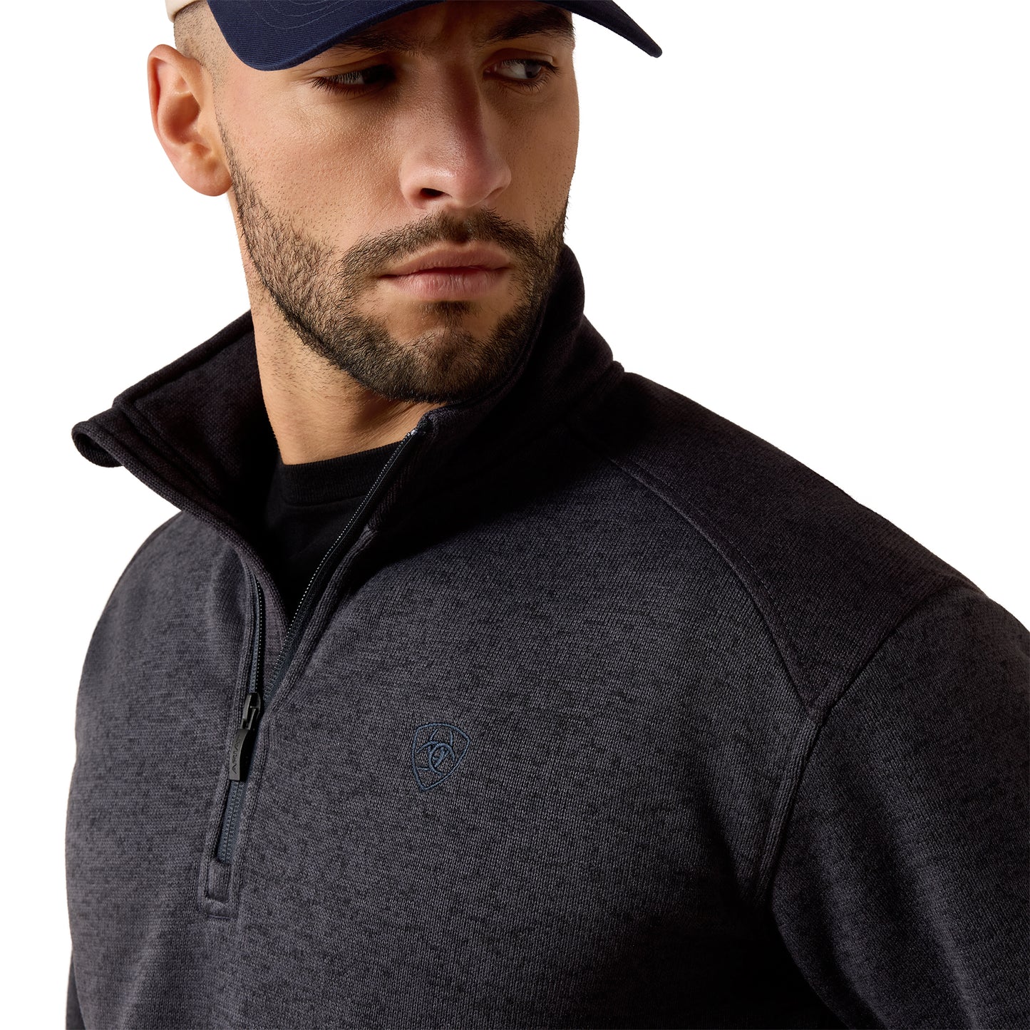 Ariat Men's Caldwell 1/4 Zip Ombre Blue/ Inkwell Sweater 10079316