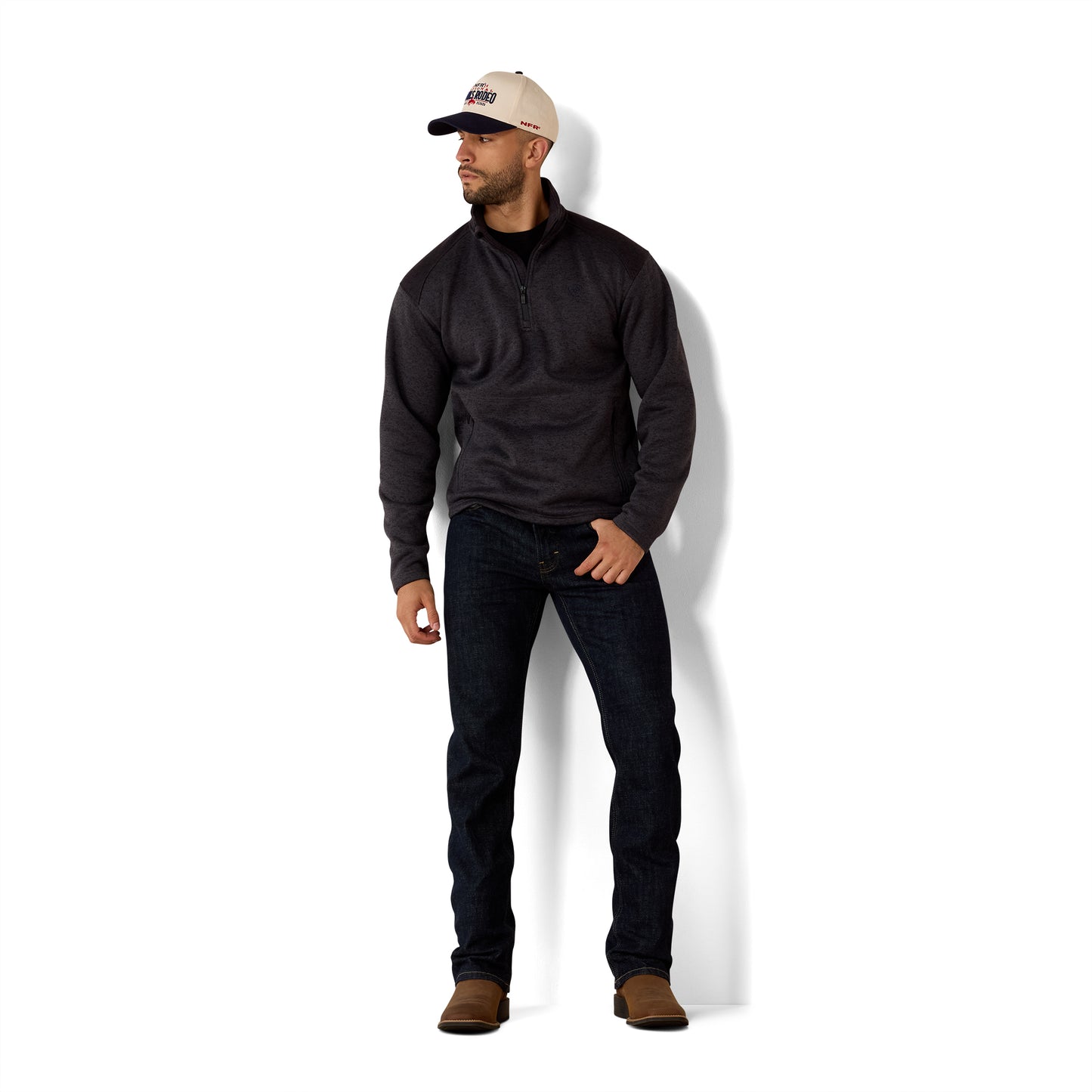 Ariat Men's Caldwell 1/4 Zip Ombre Blue/ Inkwell Sweater 10079316