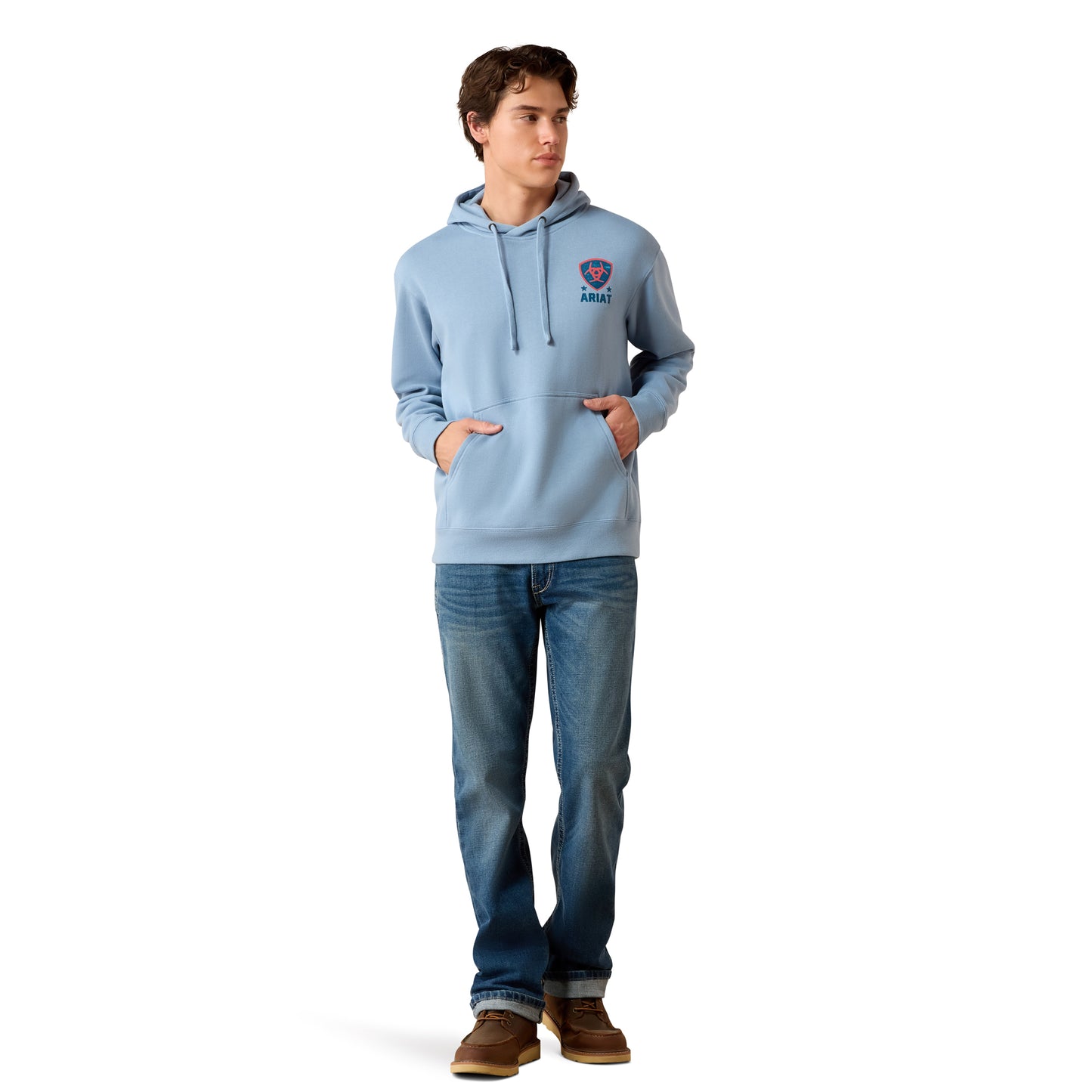 Ariat Men's Freedom Eagle Light Denim Hoodie 10079363
